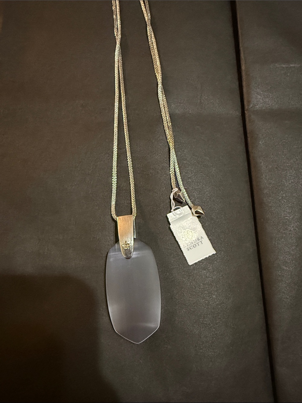 Kendra Scott Necklace with Gray Matte Stone Pendant - Picture 2 of 4